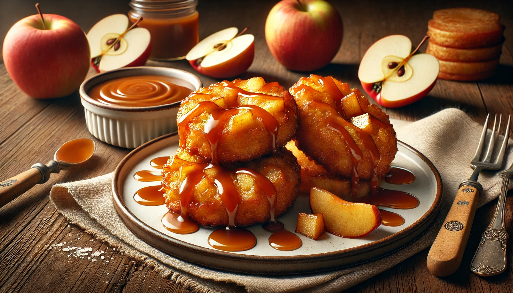 Air Fried Apple Fritters With Salted Caramel Sauce Recipe
