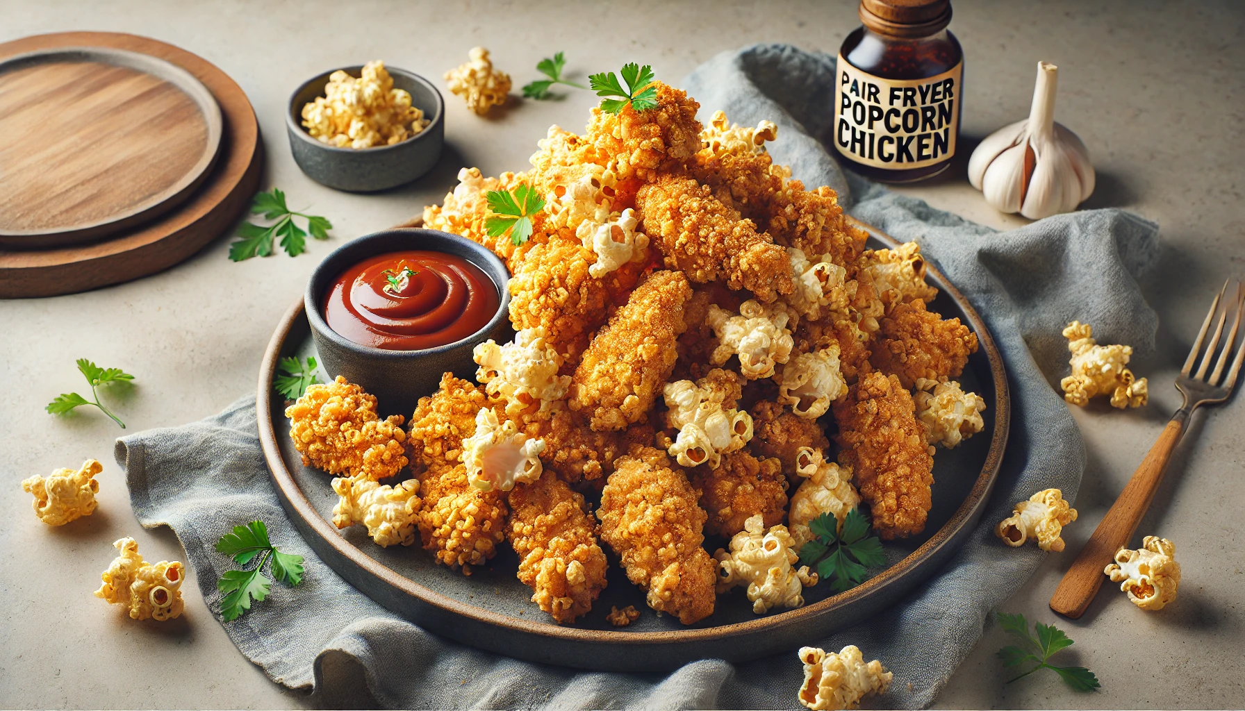Air Fryer Popcorn Crusted Popcorn Chicken