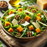 Arugula Salad with Roasted Butternut Squash and Parmesan Cheese