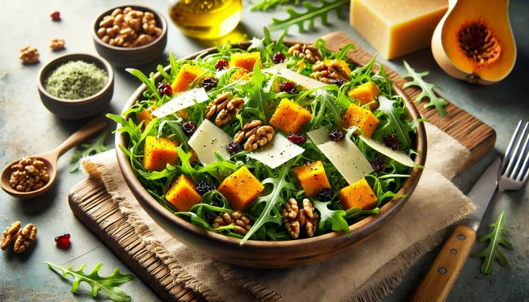 Arugula Salad with Roasted Butternut Squash and Parmesan Cheese