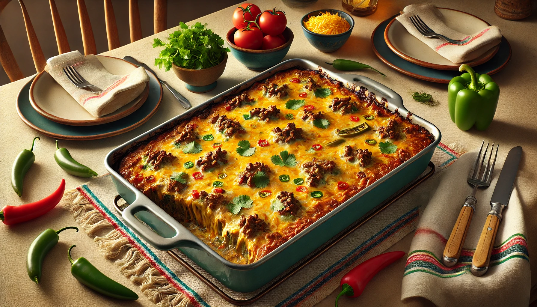 Baked Beef Chiles Rellenos Casserole Recipe