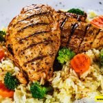 Baked Chicken Thighs Rice and Vegetables