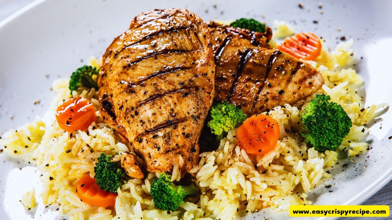 Baked Chicken Thighs Rice and Vegetables