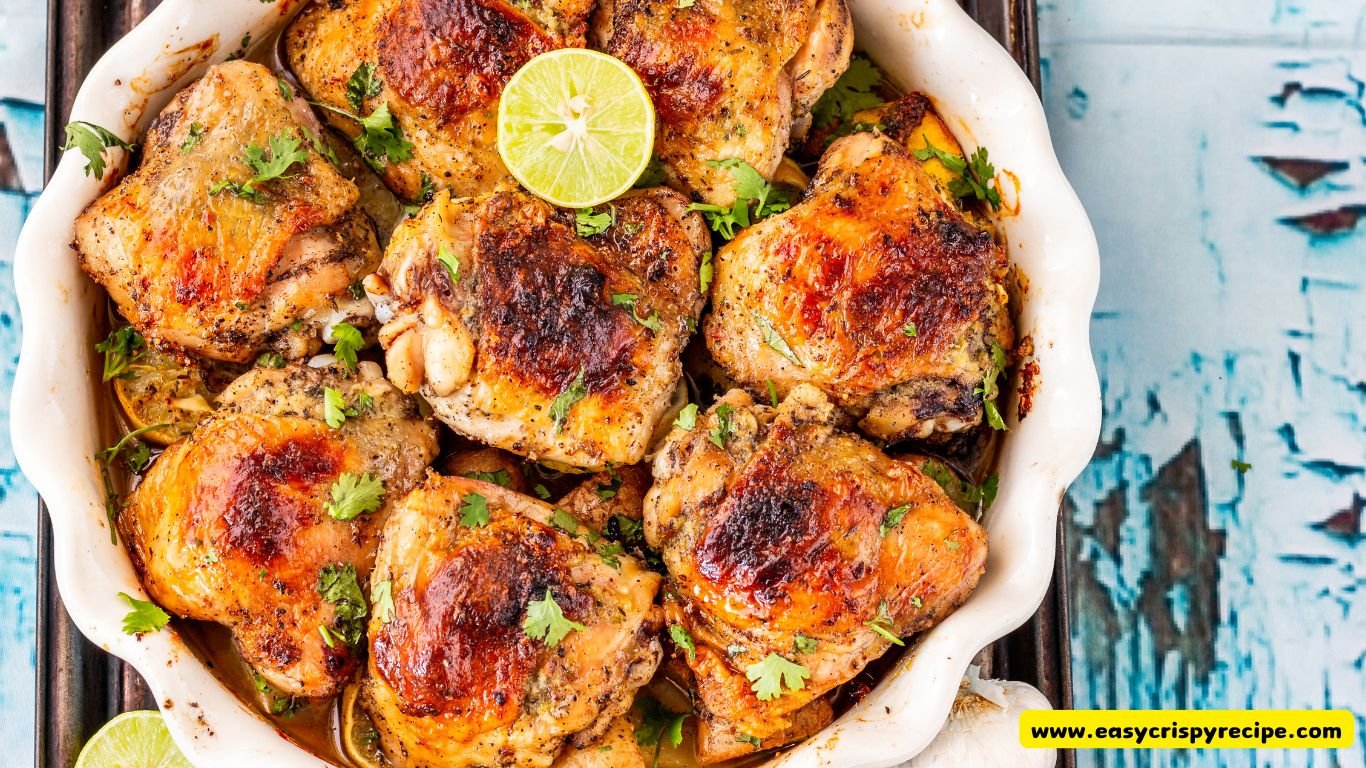 Baked Chicken Thighs in Hatch Chile Sauce