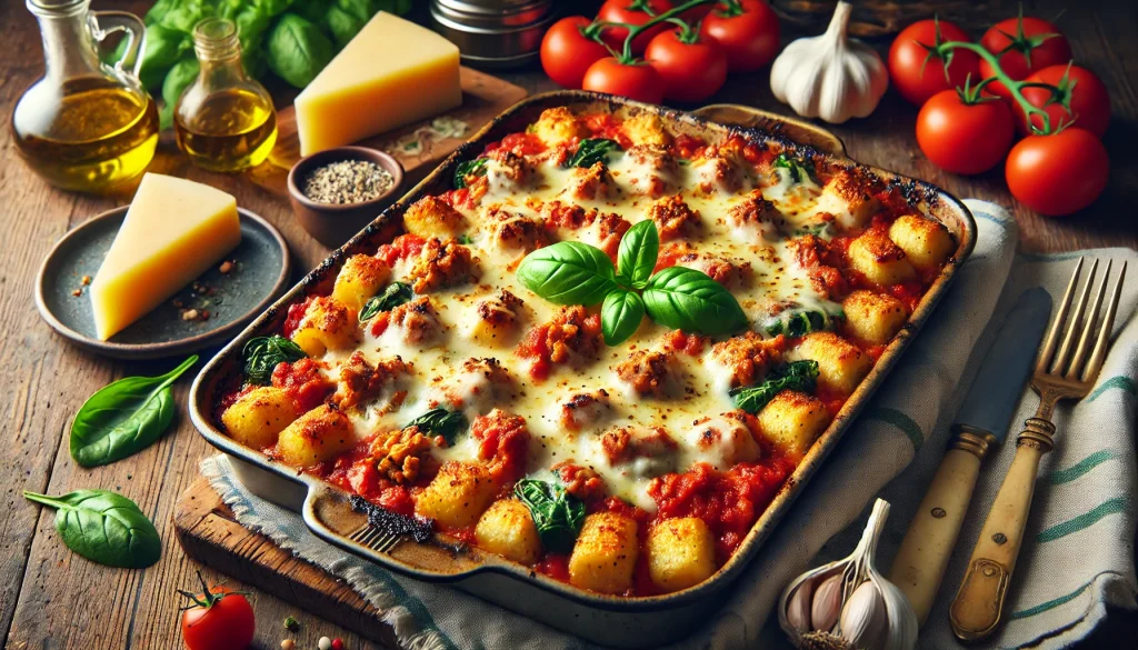 Baked Gnocchi with Ground Turkey and Marinara Sauce Recipe