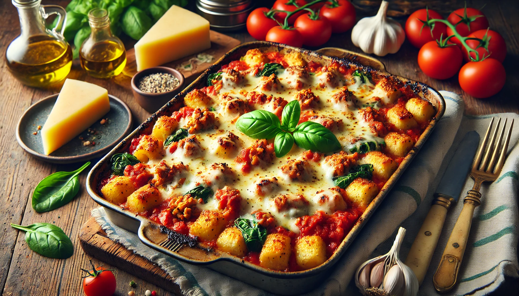 Baked Gnocchi with Ground Turkey and Marinara Sauce Recipe