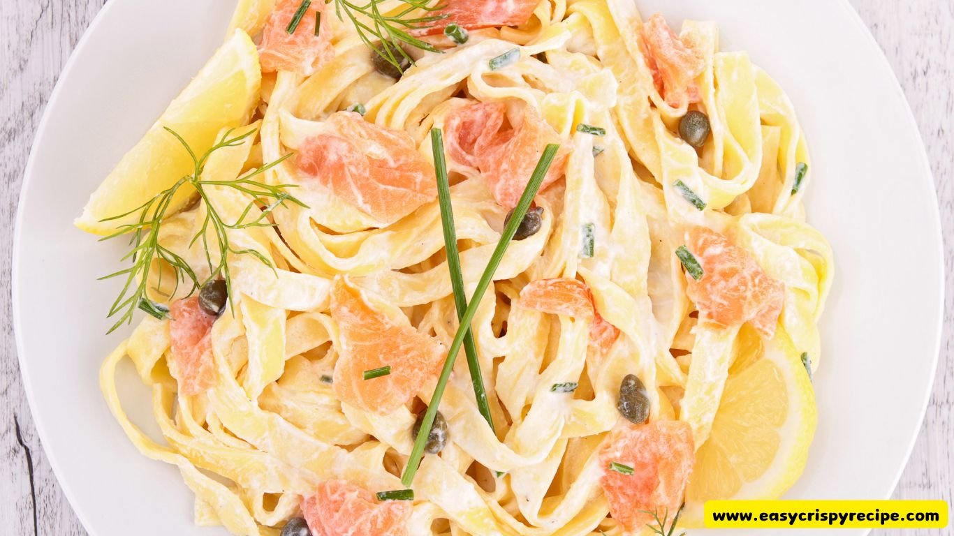Baked Lemon Butter Salmon with Pasta