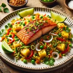 Baked Salmon With Tropical Rice Recipe