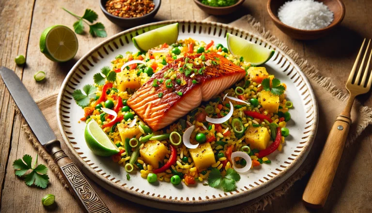 Baked Salmon With Tropical Rice Recipe