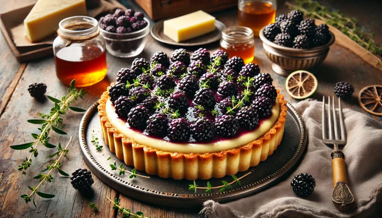 Blackberry Mascarpone Tart With Thyme Shortbread Crust