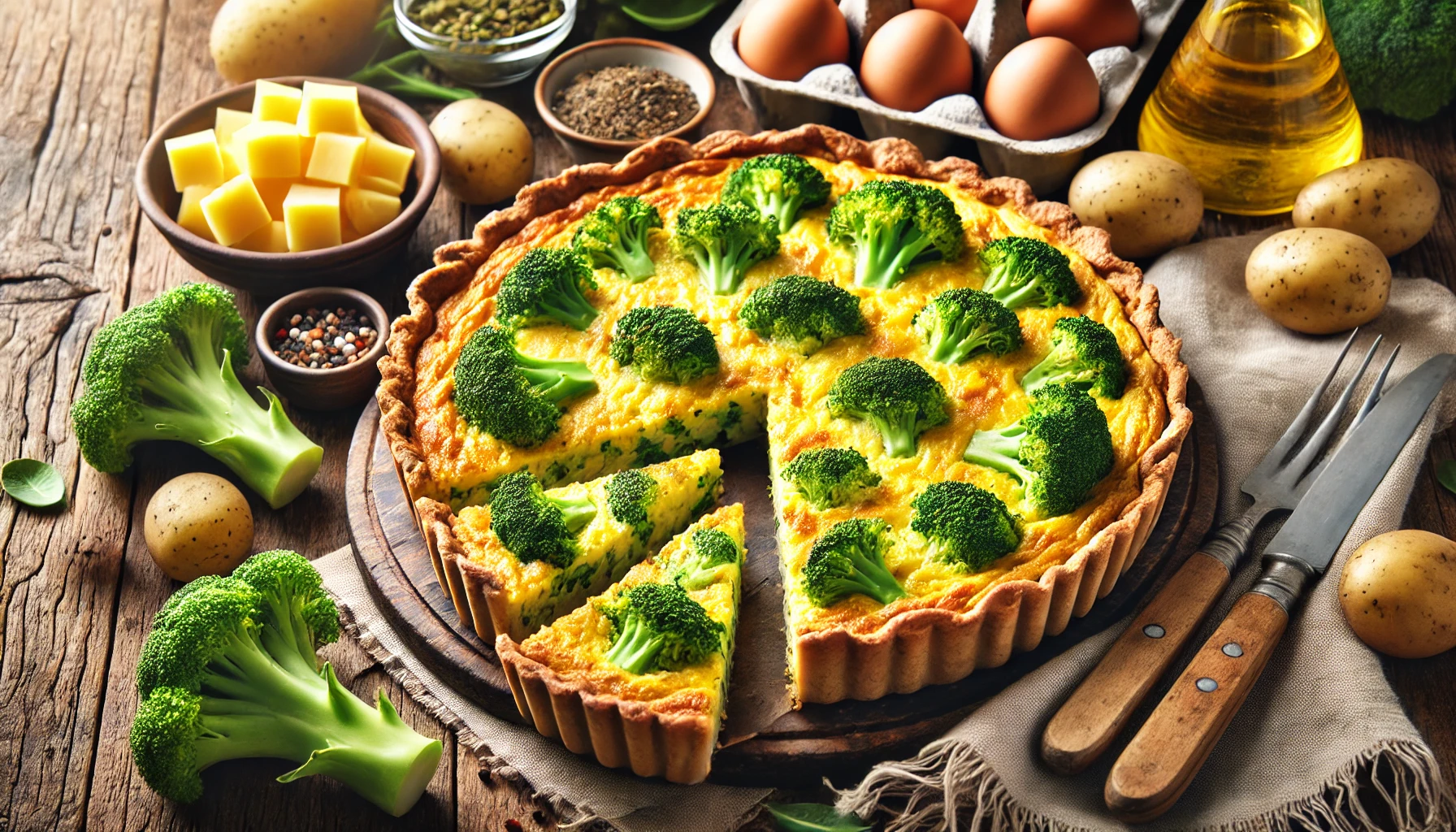 Broccoli Quiche with Mashed Potato Crust Recipe
