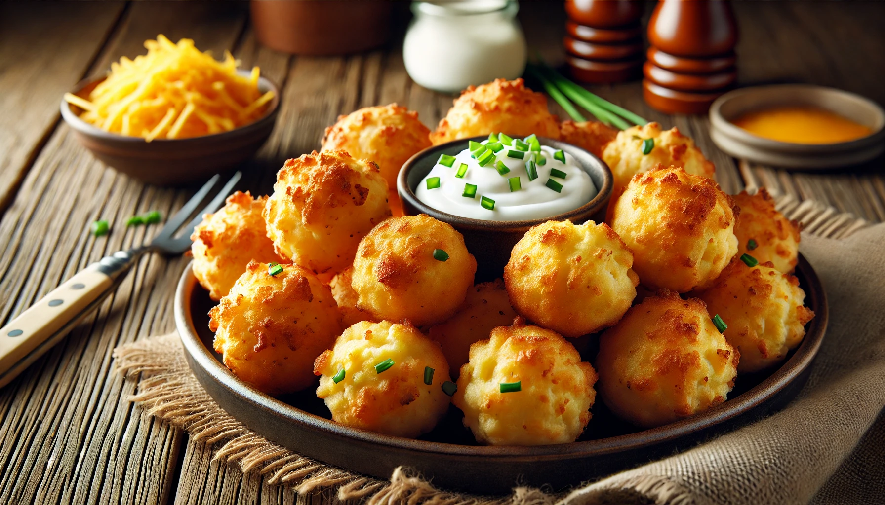Crispy Cheddar Mashed Potato Puffs
