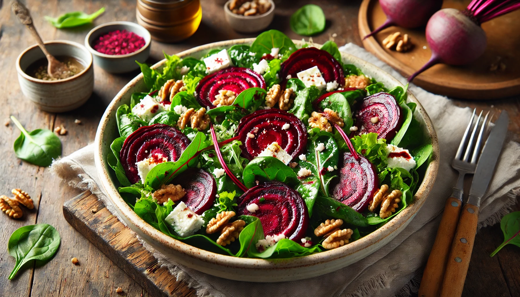 Crispy Easy Roasted Beet Salad with Goat Cheese