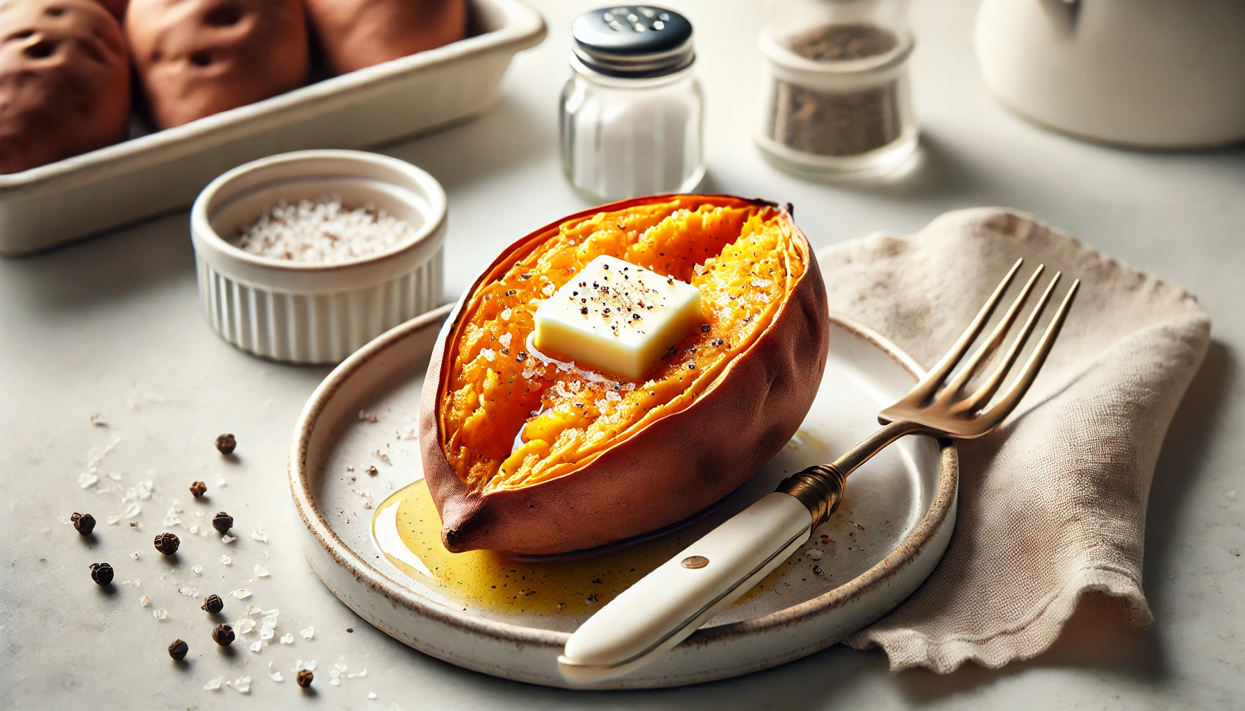 Crispy Microwaved Baked Sweet Potatoes Recipe