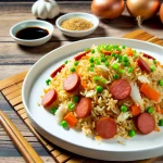 Crispy Sausage and Imitation Crab Fried Rice