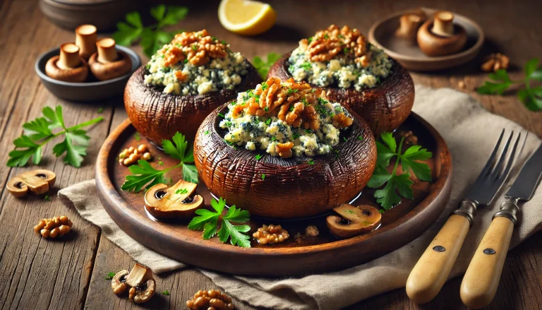 Easy Roasted Portobello Mushrooms with Blue Cheese Recipe