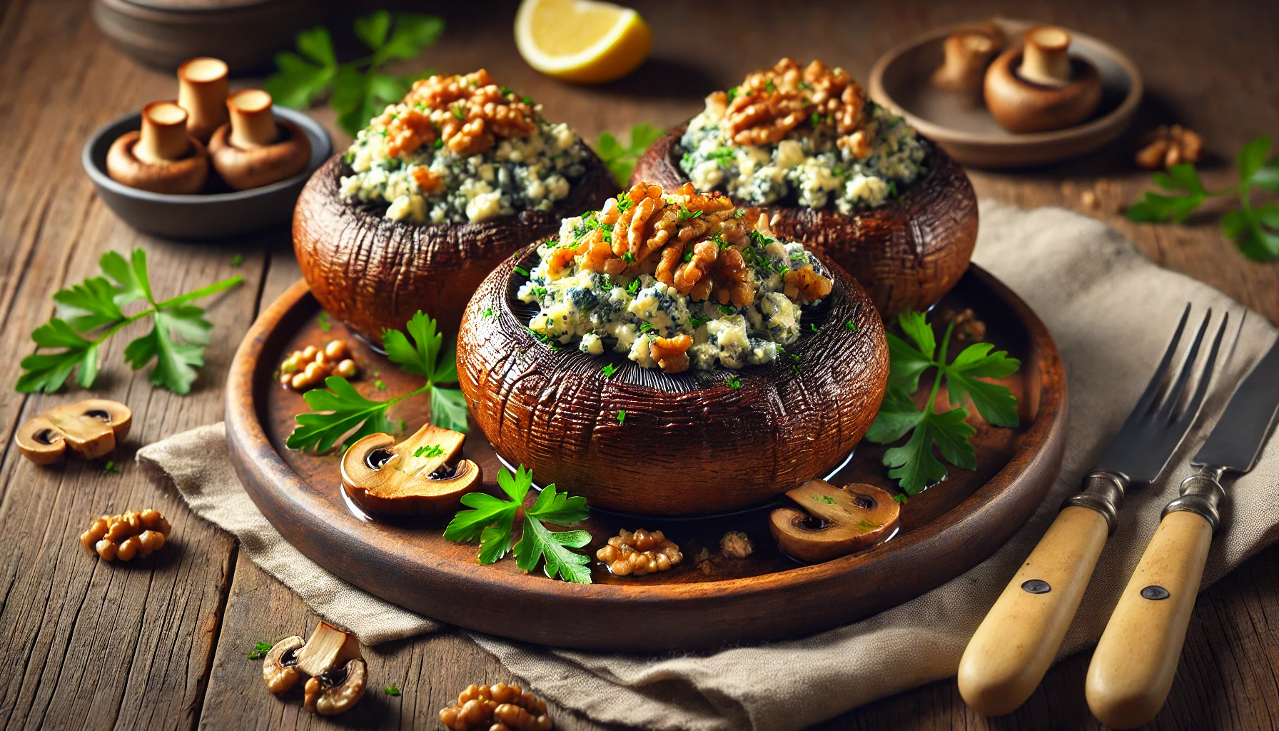 Easy Roasted Portobello Mushrooms with Blue Cheese Recipe