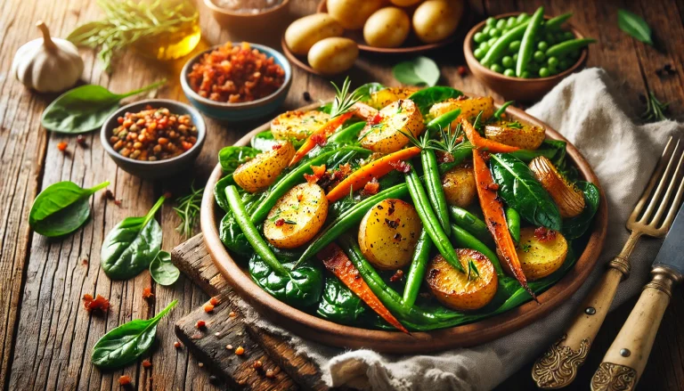 Easy Roasted Potatoes with Greens