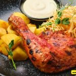 Fried Chicken Thighs with Raspberry Sauce