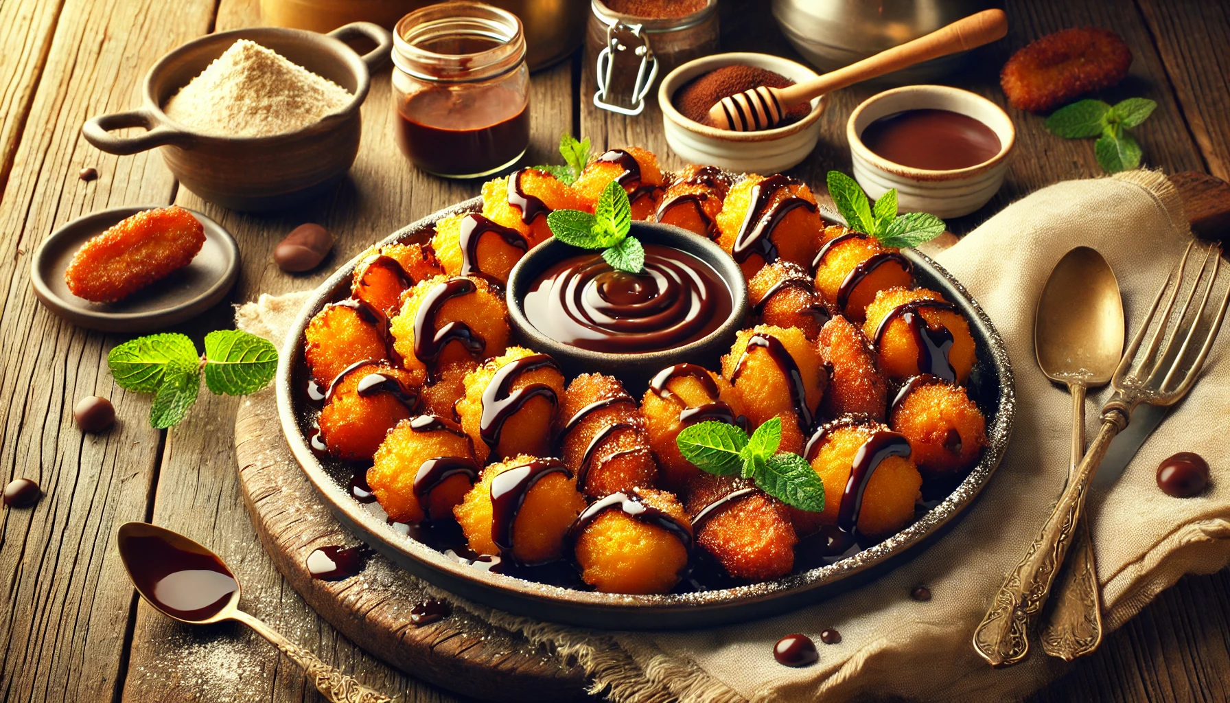 Fried Jackfruit With Chocolate Sauce Recipe