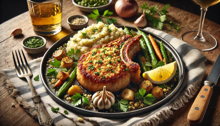Garlic Herb Crusted Pork Chop Dinner For One Recipe