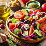 Greek Salad on Roasted Garlic