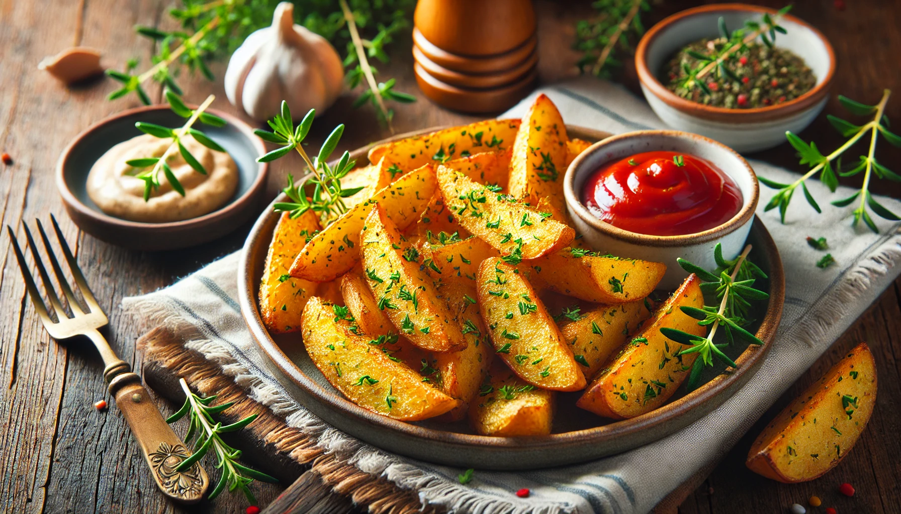 Herby Roasted Potato Wedges Recipe