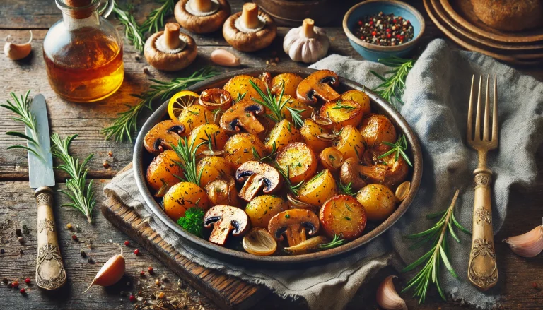 Honey Roasted Potatoes And Mushrooms Recipe