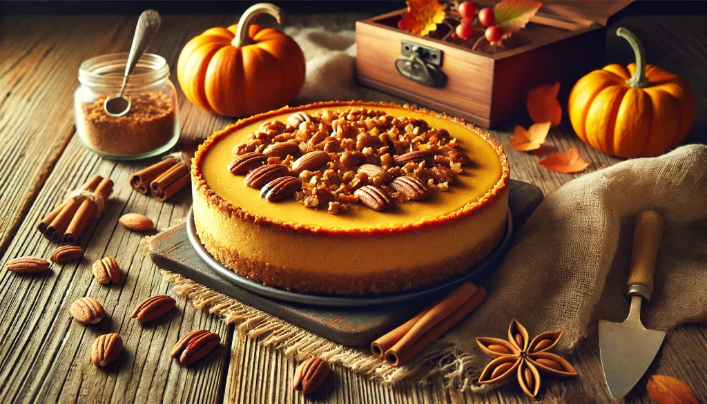 Keto Pumpkin Cheesecake With Almond Pecan Crust 1 Keto Pumpkin Cheesecake With Almond Pecan Crust