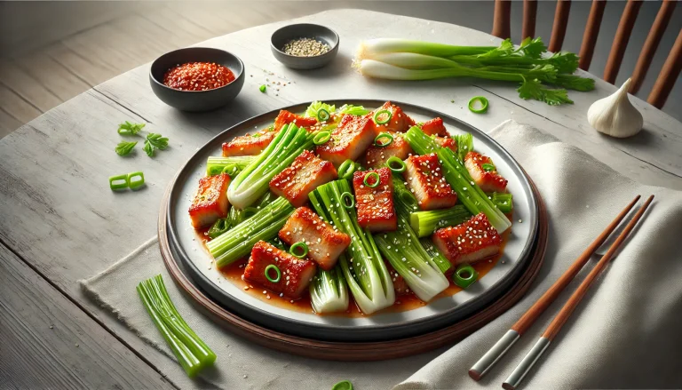 Korean Fried Pork With Stir Fried Celery Recipe