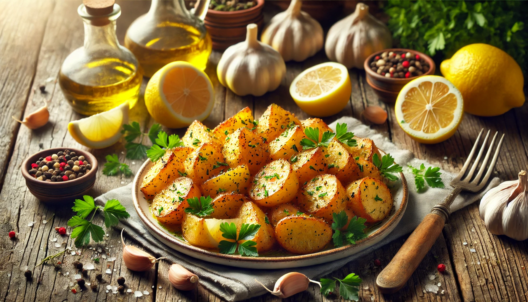 Lemon Garlic Roasted Potatoes Recipe