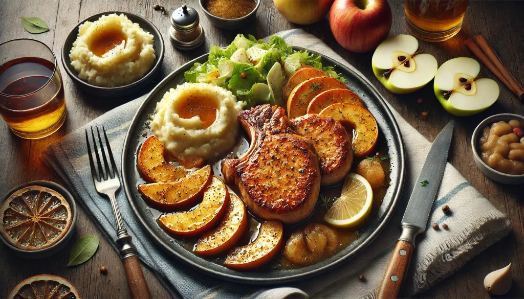 Lemon Pepper Pork Chops Baked And Served With Apples Recipe 1 Lemon Pepper Pork Chops Baked And Served With Apples Recipe
