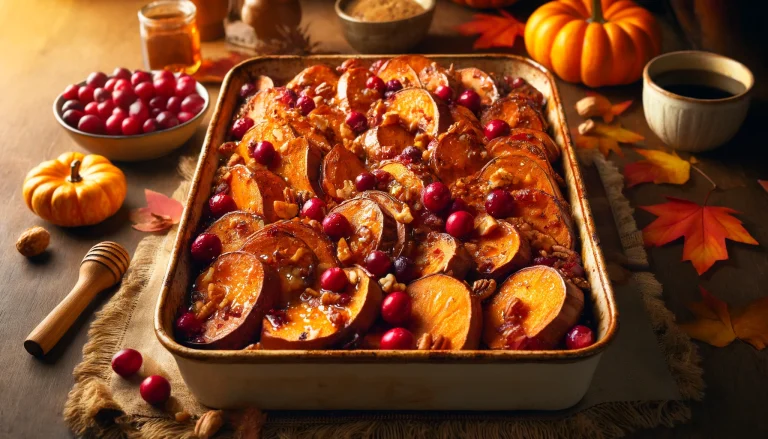 Maple Baked Sweet Potatoes With Cranberries Recipe