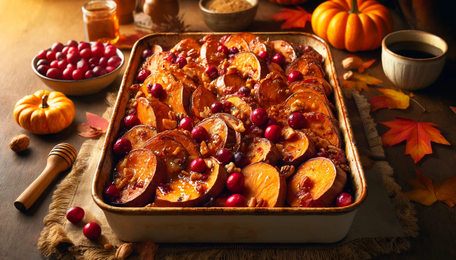 Maple Baked Sweet Potatoes With Cranberries Recipe