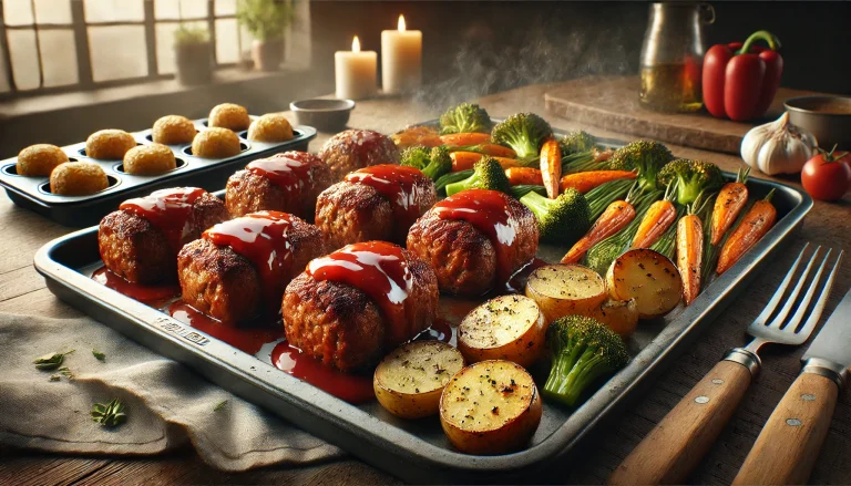 Mini Meatloaves and Roasted Veggies Recipe