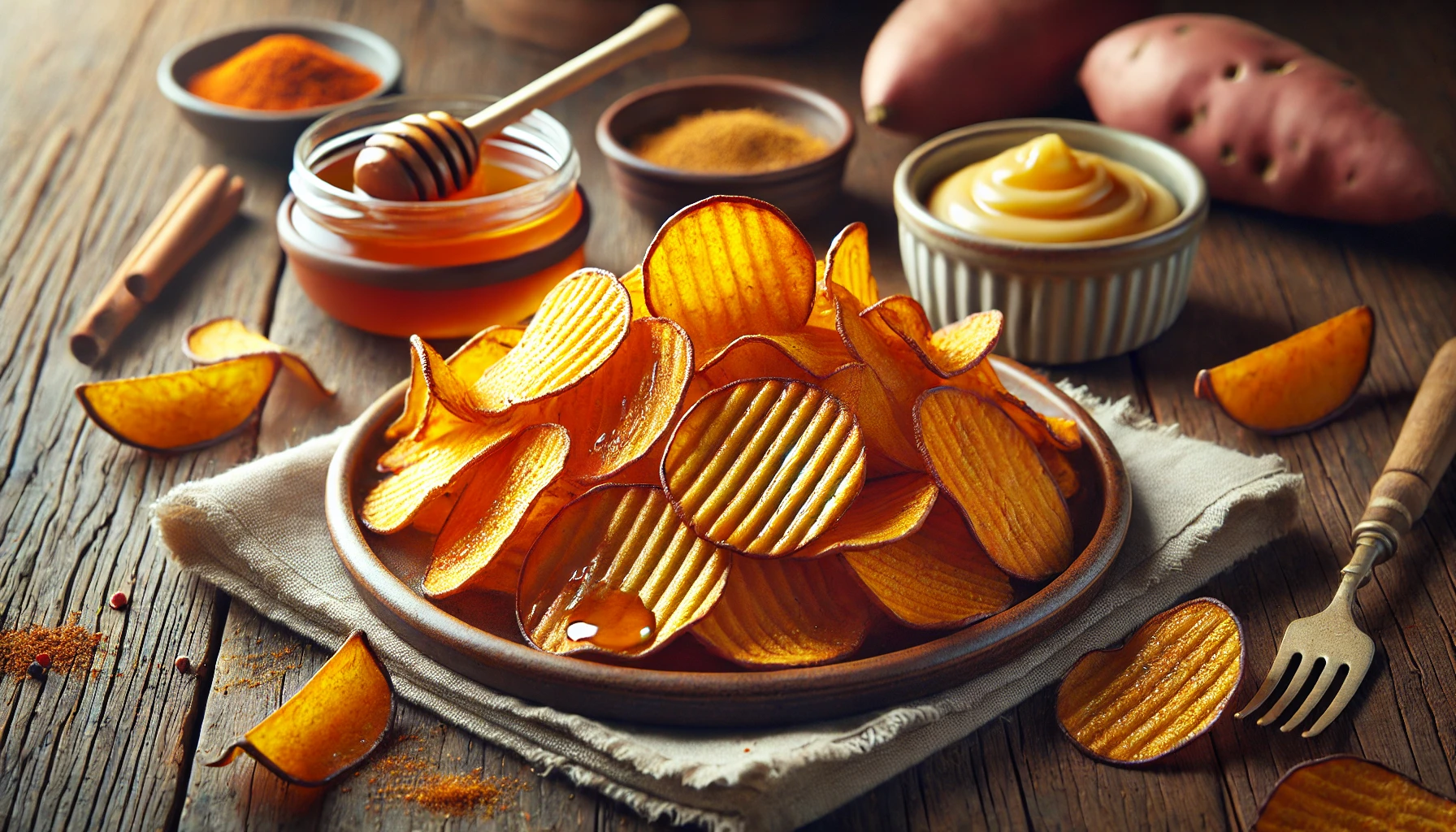 Oven Baked Sweet Potato Chips With Honey Butter Recipe