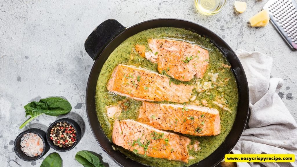 Pan Fried Salmon With Cream Dill Sauce