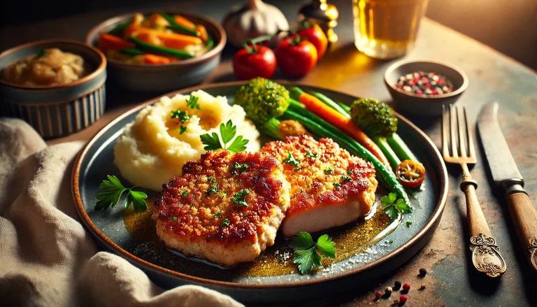 Pan Seared Marinated Pork Cutlets With A Parmesan Garlic Crust Recipe