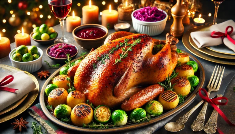 Perfect Roasted Goose with Port Wine Cherry Sauce Recipe