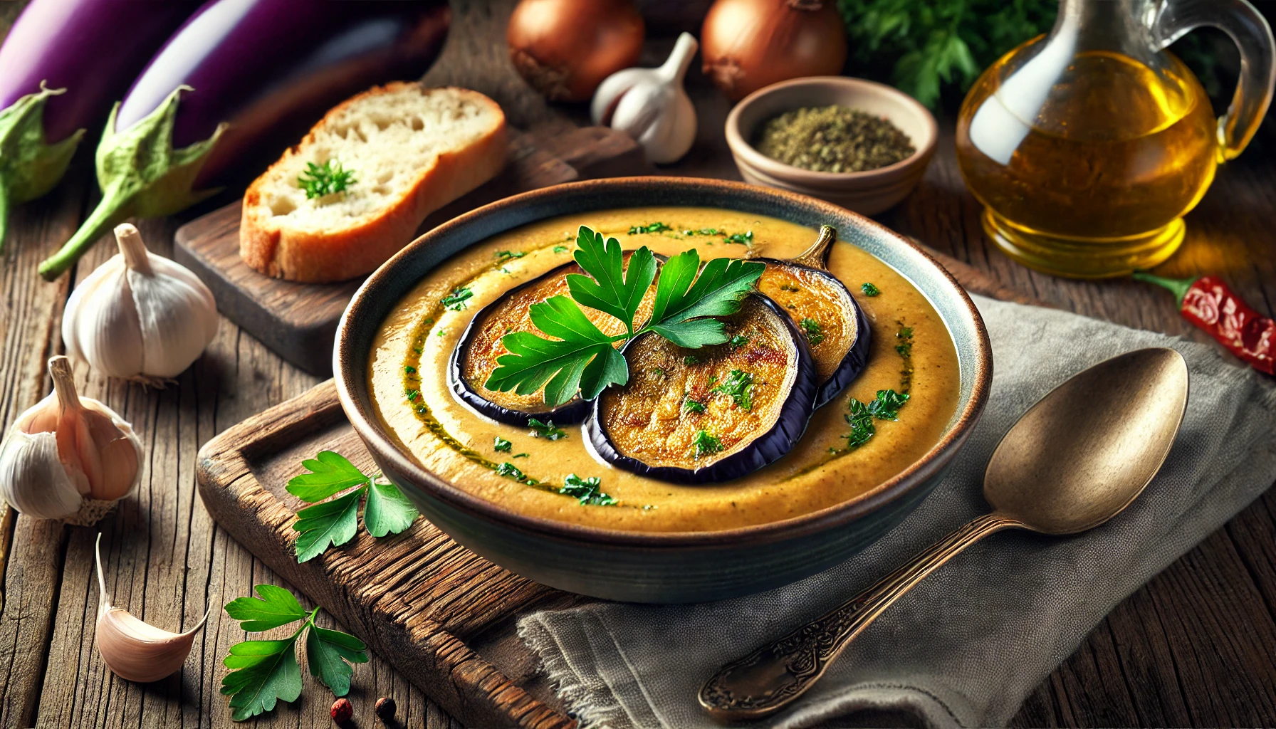 Rich And Creamy Roasted Eggplant Soup Recipe