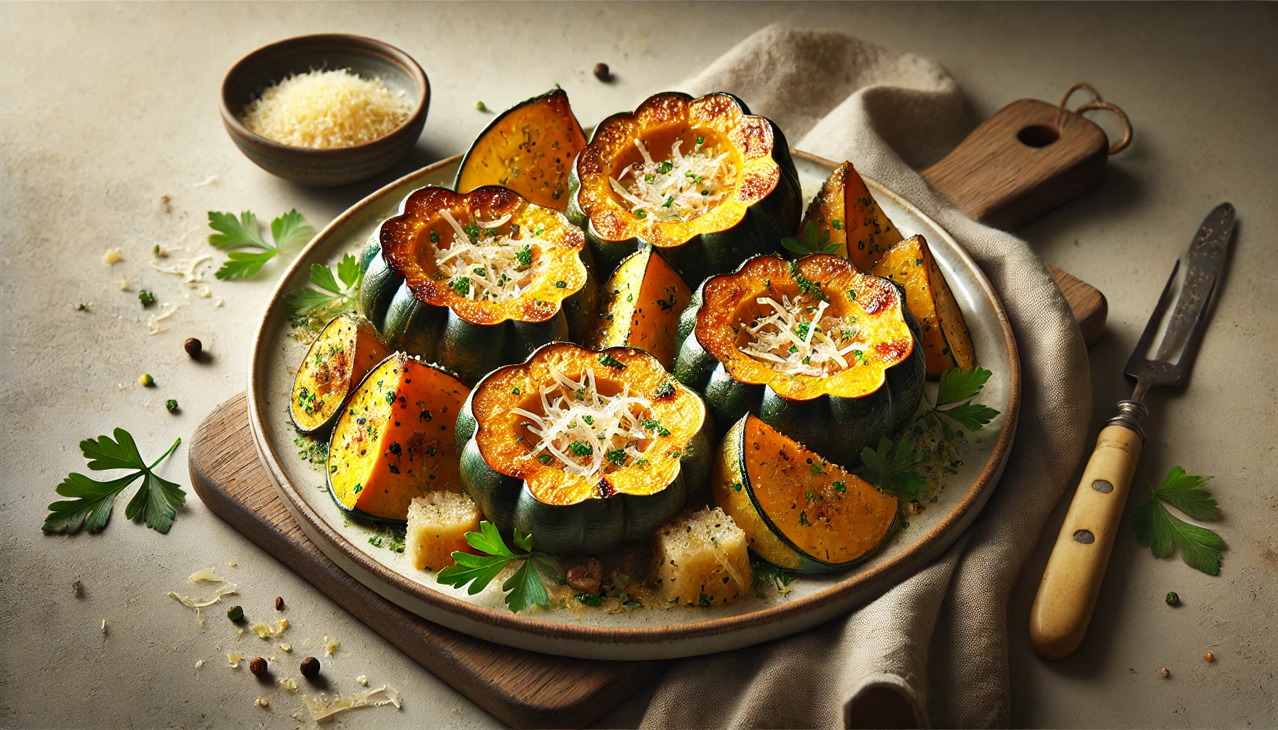Roasted Acorn Squash With Parmesan Cheese