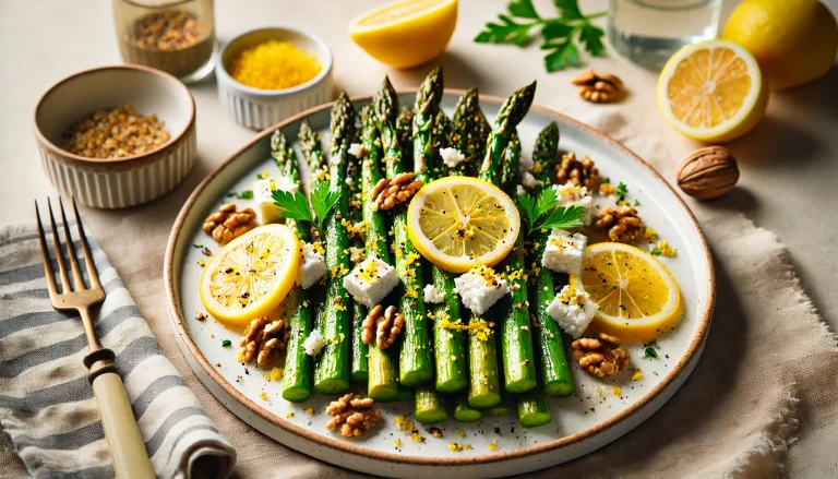 Roasted Asparagus with Lemon and Goat Cheese Recipe