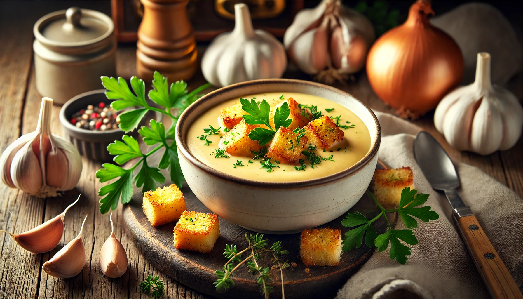 Roasted Garlic Soup Recipe
