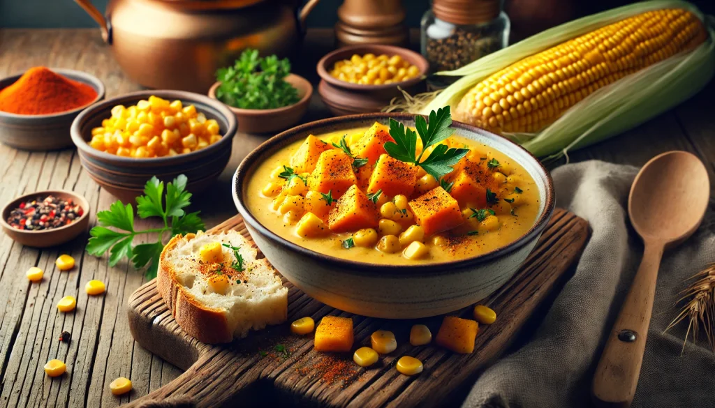 Roasted Sweet Potato Corn Chowder Recipe