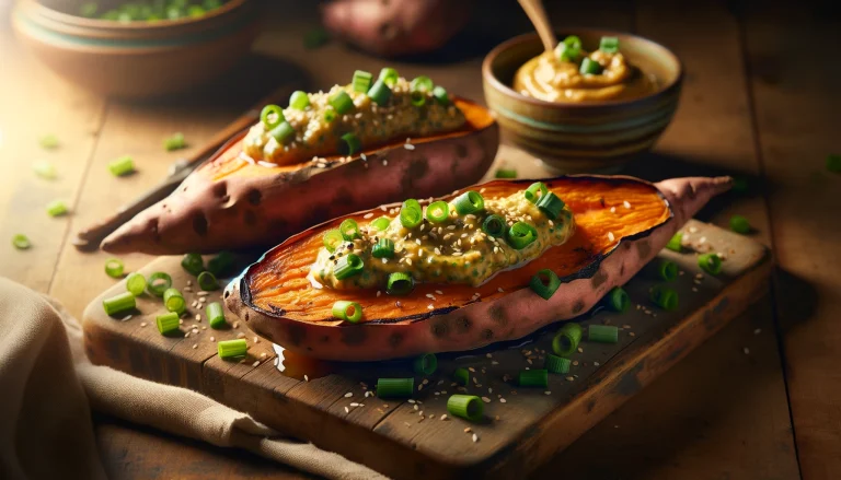 Roasted Sweet Potatoes With Sweet Miso Scallion Butter Recipe