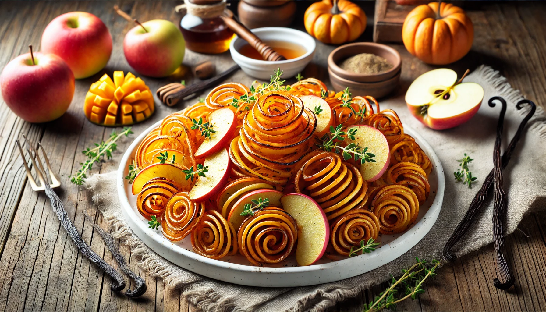 Spiralized Roasted Vanilla Sweet Potatoes