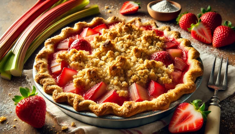 Strawberry Rhubarb Crisp with Pie Crust