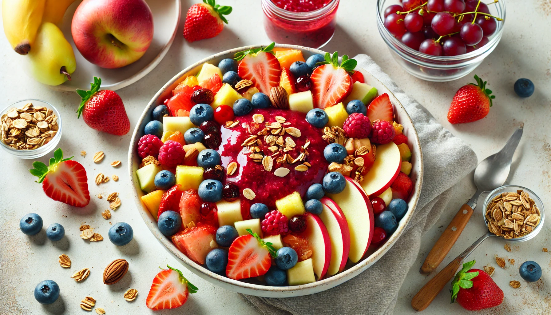 Strawberry Sauced Crunchy Fruit Salad Delight 1 Strawberry Sauced Crunchy Fruit Salad Recipe