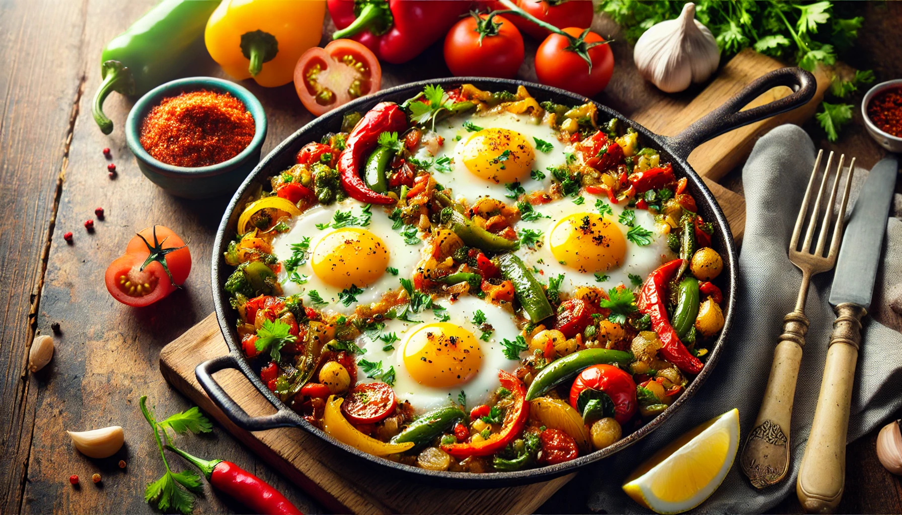 Tastira Tunisian Fried Peppers and Eggs Recipe
