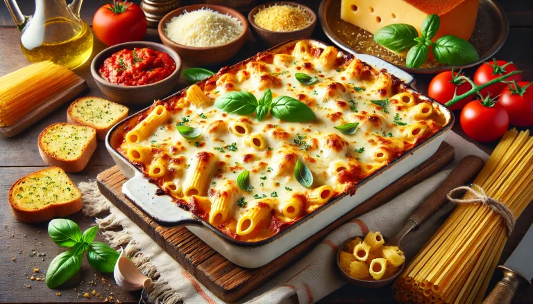 Three Cheese Baked Pasta Recipe